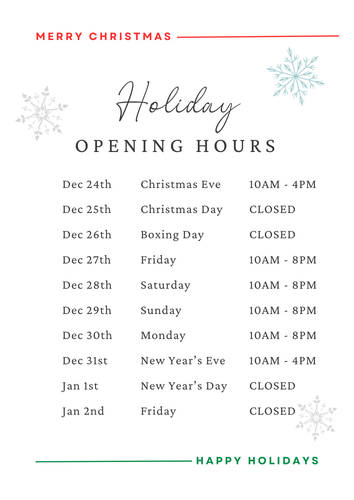Holiday Hours 2025